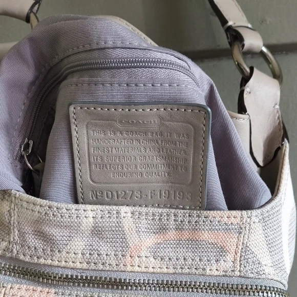 Coach Pink and Gray Shoulder Bag with Slouchy Hobo Design - Picture 2 of 8